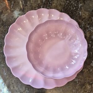 Purple Shell Flower Melamine Playes Bowls Set 13